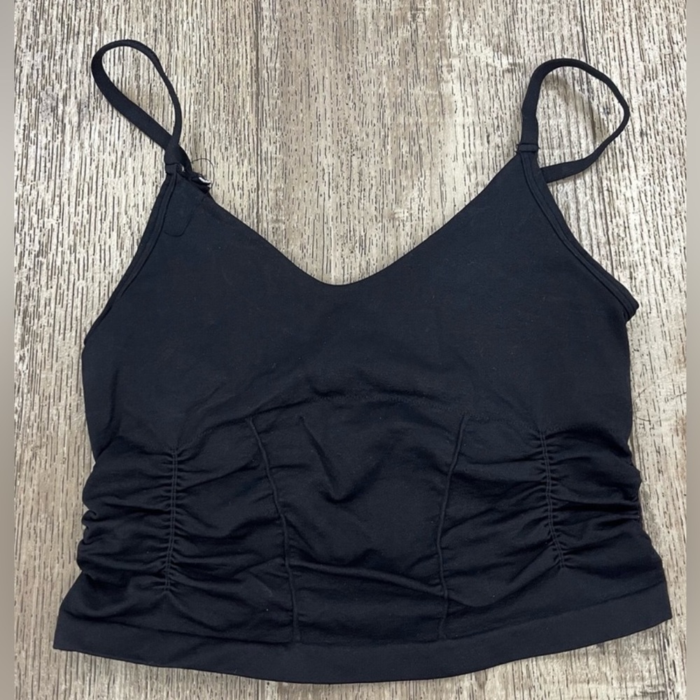 Free People Rouched Brami Bralette Size Medium/Large Stretchy Layering Basic